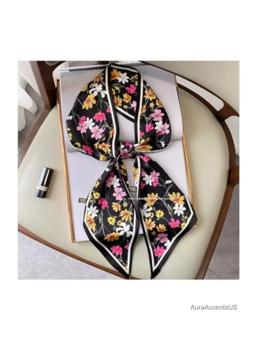 Satin Feel Polyester Hair Scarf Long Oblong Scarf for Head or Neck Ties